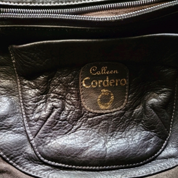 Colleen Cordero Handstudded Messenger Crossbody Brown Leather Shoulder Bag - Picture 10 of 14